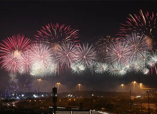 调兵山市焰火晚会